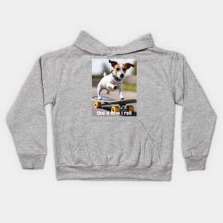 Skater Jack Russell Kids Hoodie